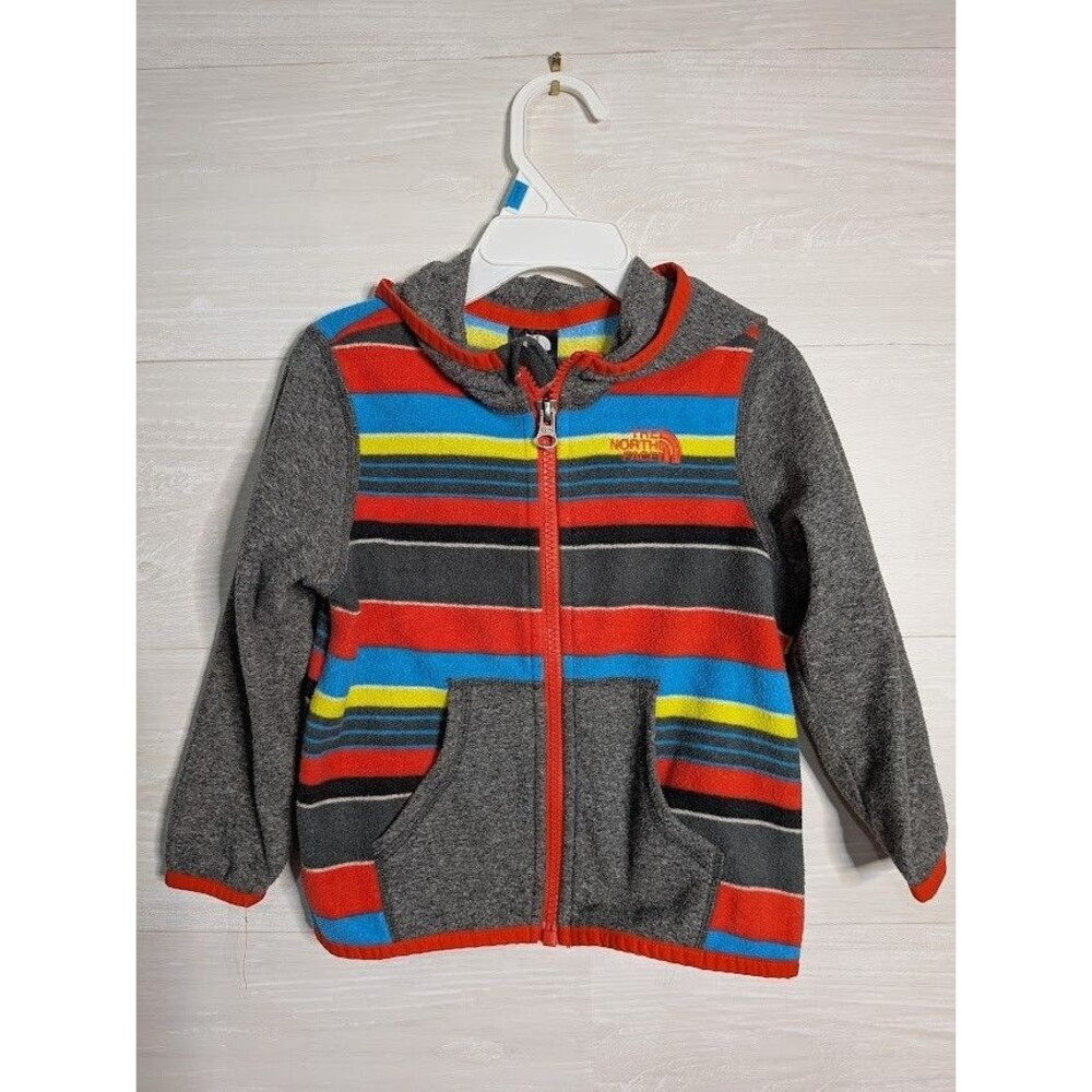 THE NORTH FACE Infant Fleece Hoodie 18-24M Multi-Color Striped Full Zip Jacket